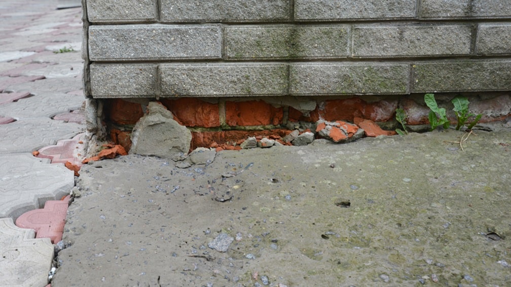 cracks in a property foundation